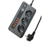 3'lü Priz Zaman Ayarlı Akım Koruyucu 5 USB thumbnail 1