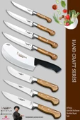 Lazbisa Hand Craft Pro Serisi Mutfak Bıçak Seti 8 Parça Et Ekmek Sebze Salata Börek Bıçağı (MFP-001) thumbnail 1