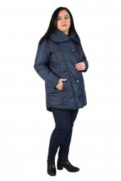 Fierte Kadın Büyük Beden Kaban Cbn20416 Kapüşon Fermuar Kapama Şişme - 3