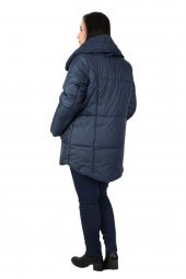 Fierte Kadın Büyük Beden Kaban Cbn20416 Kapüşon Fermuar Kapama Şişme - 5