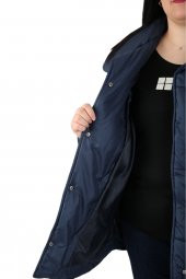 Fierte Kadın Büyük Beden Kaban Cbn20416 Kapüşon Fermuar Kapama Şişme - 6