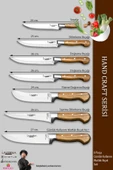 Lazbisa Hand Craft Pro Serisi Mutfak Bıçak Seti 8 Parça Et Ekmek Sebze Salata Börek Pide Bıçağı (MFP-124) - 2