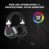 Lenovo Lecoo Ht402 Surround 7.1 Kulak Üstü Rgb Led Aydınlatmalı Kablolu Gaming Kulaklık Siyah - 2