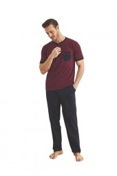 KLY 100 PAMUK YARIM KOL ERKEK PİJAMA TAKIM 9053 - 2
