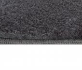 My Evilla Modern Dekoratif Halı Jel Kaymaz Taban Peluş Puffy Kalp Model Antrasit  Paspas Takımı 70x100-70x60 - 3