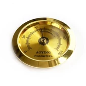 Analog Higrometre Nem Ölçer Humidor Puro Kutusu İçin Metal Çerçeve Sarı 50mm - 6
