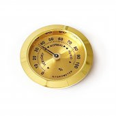 Analog Higrometre Nem Ölçer Humidor Puro Kutusu İçin Metal Çerçeve Sarı 37mm - 5