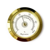 Analog Higrometre Nem Ölçer Humidor Puro Kutusu İçin Metal Çerçeve Sarı-Beyaz 50mm - 1