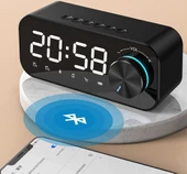 Valkyrie Bluetooth Şarjlı Alarmlı USB/SD Aynalı Masa Saati - 8