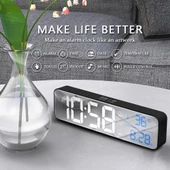 Valkyrie LED Aynalı Dereceli 2400mAh Dijital Duvar Masa Saati - 2