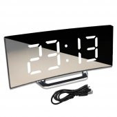 Valkyrie Alarmlı LED Dereceli Curved Dijital Masa Saati - 5