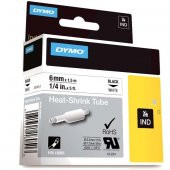 Dymo Rhinopro Isıyla Küçülen Şerit 6 MMx1,5 M Beyaz/Siyah 18051 - 2