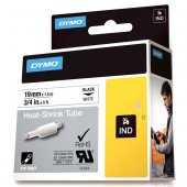 Dymo Rhinopro Isıyla Küçülen Şerit 19 MMx1,5 M Beyaz/Siyah 18057 - 2