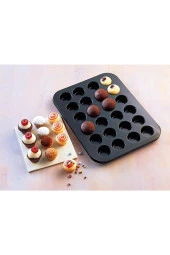 24 Bölmeli Yanmaz Ve Yapışmaz Kek Kapsülü Yapışmaz Mini Tart Kek Kapsülü Muffin Ekler Kalıbı 35-27 cm - 1