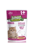 Jungle 100 gr Kısır Kedi Biftekli Jel Yaş Mama skt: 08/2025 - 1