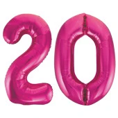 20.Yaş Folyo Balon Seti Pembe 40 cm - 1
