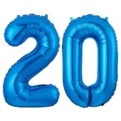 20.Yaş Folyo Balon Seti Mavi 40 cm - 1