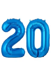 20.Yaş Folyo Balon Seti Mavi 40 cm - 2