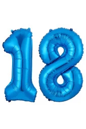 18.Yaş Folyo Balon Seti Mavi 40 cm thumbnail 2