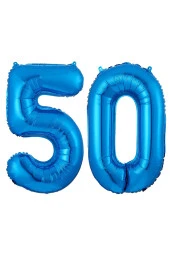 50.Yaş Folyo Balon Seti Mavi 40 cm thumbnail 2