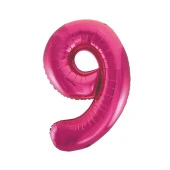 9 Rakam Pembe Folyo Balon 40 cm thumbnail 1
