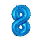 8 Rakam Mavi Folyo Balon 40 cm thumbnail 1