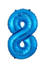8 Rakam Mavi Folyo Balon 40 cm thumbnail 2