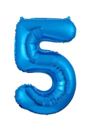 5 Rakam Mavi Folyo Balon 40 cm - 2