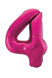 4 Rakam Pembe Folyo Balon 40 cm thumbnail 2