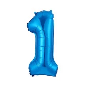1 Rakam Mavi Folyo Balon 40 cm - 1