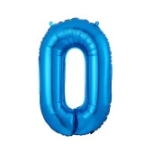 0 Rakam Mavi Folyo Balon 40 cm thumbnail 1