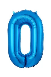 0 Rakam Mavi Folyo Balon 40 cm thumbnail 2