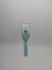 Dekoratif Çiçek Baskılı Mini Pasta Spatulası 21 cm Mini Kek Pasta Spatulası Small Spatula - 3