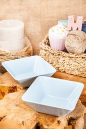 Ceran Siera Kare- 2li 15 cm.- Buz Mavisi - 1