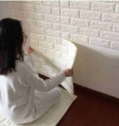 Renkli Duvarlar Kendinden Yapışkanlı Tuğla Desen Esnek Duvar Paneli Kağıdı 5 Adet - 7