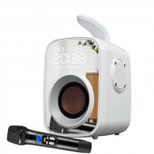 Soaiy Bluetooth Kablosuz Hoparlör Speaker Mikrofonlu Radyo Hafıza Kartı Saat Alarm SH25 - 2