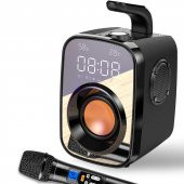 Soaiy Bluetooth Kablosuz Hoparlör Speaker Mikrofonlu Radyo Hafıza Kartı Saat Alarm SH25 - 6