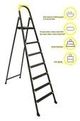 ERTEKPA Leo Siyah Merdiven 6+1 Metal Basamaklı - 4