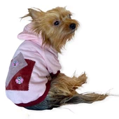 Pink Burgundy Bee Kapşonlu Sweatshirt Köpek Kıyafeti - 1