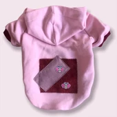 Pink Burgundy Bee Kapşonlu Sweatshirt Köpek Kıyafeti - 4