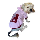 Pink Burgundy Bee Kapşonlu Sweatshirt Köpek Kıyafeti - 3