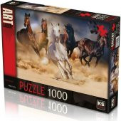 Ks Games Puzzle 1000 Parça Wild Horses 20514 Lisanslı Ürün - 1