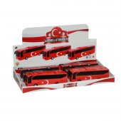 CNM35 Türk Bayraklı Sürtmeli Araba 22,5 cm-Canem Oyuncak - 4
