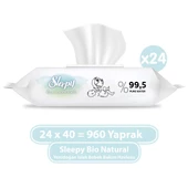 Sleepy Bio Natural Yenidoğan Islak Bebek Bakım Havlusu 24x40 (960 Yaprak) - 1