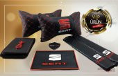 Seat  Deri Oto Boyun Yastığı Seti  - Seat Boyun Yastığı - Lüx Deri Set - 2