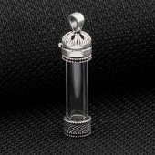 Açılabilir Cam Tüp Tasarımlı 925 Ayar Gümüş Cevşen Dua Kabı thumbnail 2