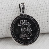 Bitcoin 925 Ayar Gümüş Kolye Ucu - 1