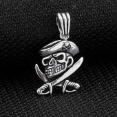 Korsan Temalı 925 Ayar Gümüş Kolye Ucu thumbnail 1