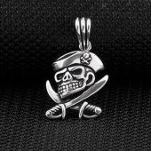 Korsan Temalı 925 Ayar Gümüş Kolye Ucu thumbnail 2