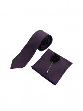 Brianze Mürdüm Kravat Mendil Yaka Çiçeği Set - 2